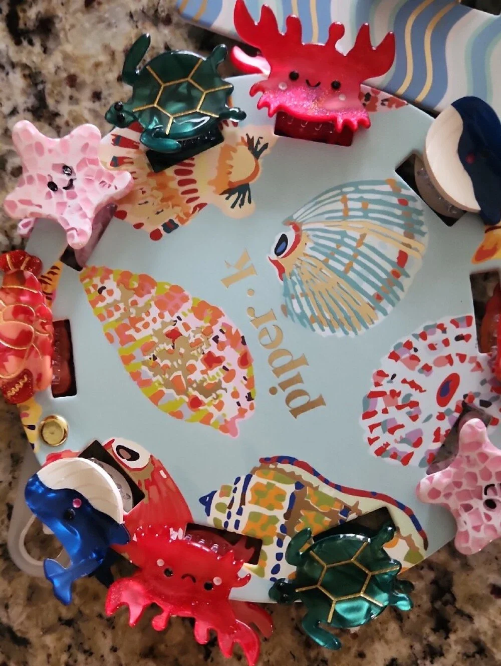 Piper Ocean Friends Hair Clip Set - Red, Pink, Green, Blue, Gold